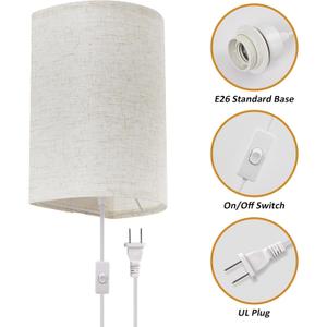 Plug in Wall Sconce, 3 Colors Wall Sconces Set of Two, Industrial Plug in Wall Light, Wall Sconce Lighting On/Off Switch Vintage Wall Lamp for Bedroom Living Room Hallway Porch