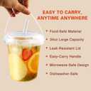 10 Pack 34oz Plastic Cups with Lids and Straws, Disposable Iced Coffee Cups with Lids,Sturdy & Food Safe Drink Buckets for Cold/Hot Drinks,Smoothies, Fruit Drinks Cups Summer Beverages,Bar/Beach Party