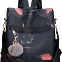 COFIHOME Backpack Purse for Women Mini Anti-theft bag Waterproof Nylon Backpack Stylish Large Capacity Travel Bag (Black Color)