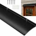 4" Extra-Wide Door Rain Drip Guard, Heavy Duty Aluminum Window Rain Diverter, Door Rain Deflector with Pre Drilled Holes and Expansion Screws (Black, 1pcs)