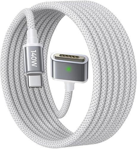 LISEN USB-C to Magnetic 3 Cable (6.6FT) for M4 MacBook Air Pro Charger, 140W Magnetic Safe 3 Cable for MacBook Air (15''/13'' M4 2025, M3 2024, M2 2023, M2 2022), Pro (16"/14" 2024/2023/2021)