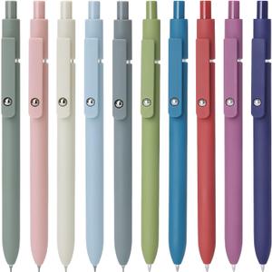 FIOVER Gel Pens,10pcs 0.5mm Quick Dry Black Ink Fine Point Smooth Writing Pens High-End Series Ballpoint for Office School Supplies(Morandi & Retro)