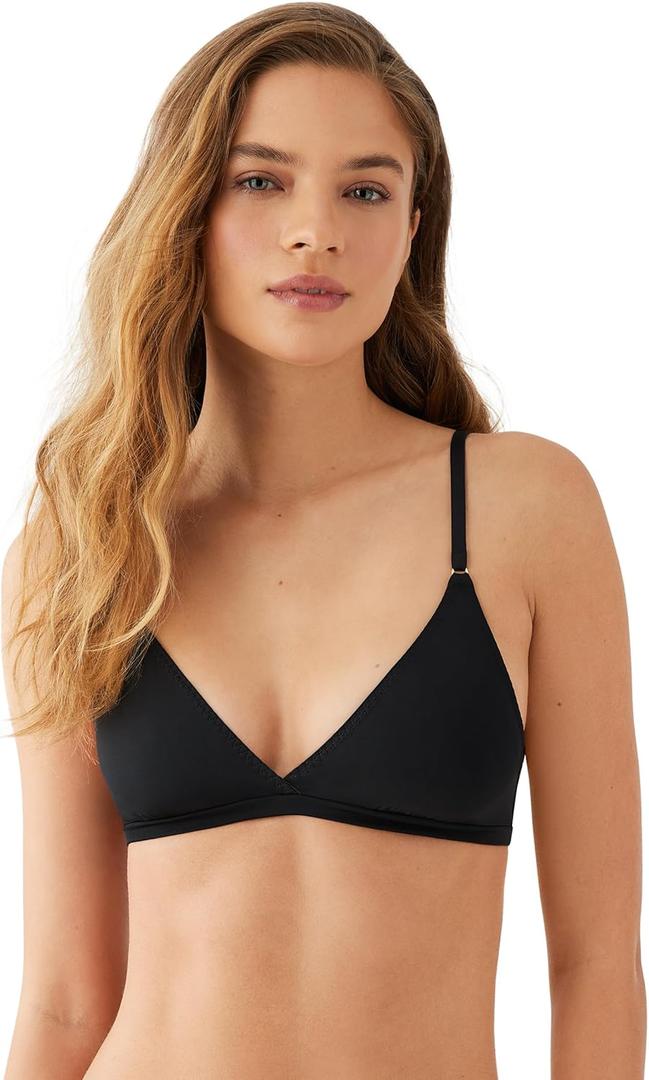 b.tempt'd Womens Spotlight Sleek Unlined Triangle Bralette, 910293 (Small, Night)