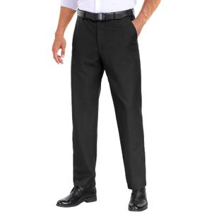 COOFANDY Mens Dress Pants Expandable Waist Wrinkle Free Suit Pants Flat Front Casual Dress Slacks (36W x 30L, Black)