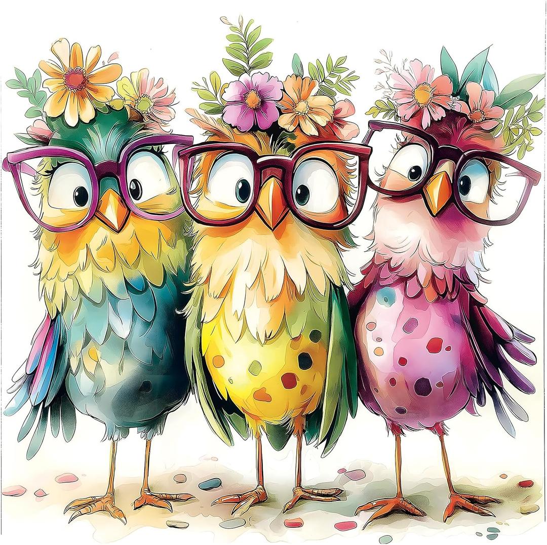 Colorful Owls 500 Piece Jigsaw Puzzle for Adults Cute Cartoon Birds Art Puzzle Family Fun Puzzle with with Letters on Back Challenging Puzzle for Seniors, Home Decor (23''X15'')