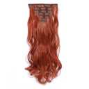 SWACC Women 20 Inches Curly Full Head 7 Separate Pieces Heat Resistance Synthetic Hair Clip in Hair Extensions (Dark Copper Red)