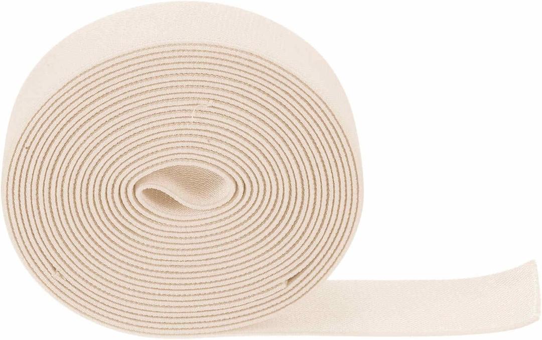HARFINGTON 5 Yards Sewing Elastic Bands 2 Inch 50mm Width Flat Knit Stretch Elastic Cord for DIY Projects Arts and Crafts, Khaki