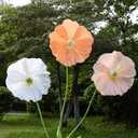 6 Pcs 6.1ft Giant Artificial Flowers for Decoration Large Paper Standing Huge Handcrafted Fake Jumbo Flowers Decoration for Garden Birthday Party Wedding Props Festival Shop Window Display