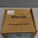 Idepet Dog Suspender Boots, Tall Dog Boots Anti-Slip & Fall Waterproof Shoes Leggings, Adjustable Suspender Boots for Winter Snow Rain Hiking Paws Protector(Black, 5)