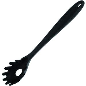 Spaghetti Spoon Pasta Fork,11Inch Silicone Pasta Fork,High Heat Resistant to 480F, Hygienic One Piece Design, Spaghetti Strainer & Server Spoon Ideal for cooking(Black)