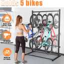 TORACK Garage Freestanding Hanging Bike Stand with Wheels, 5 Bikes