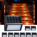 Solar Step Lights, 8 Pack Solar Powered Deck Lights, Outdoor Waterproof Pathway Light, Auto On/Off, 3000K Warm White, Outdoor Lighting for Garden Stairs, Fence, Wall, Porch, Standard