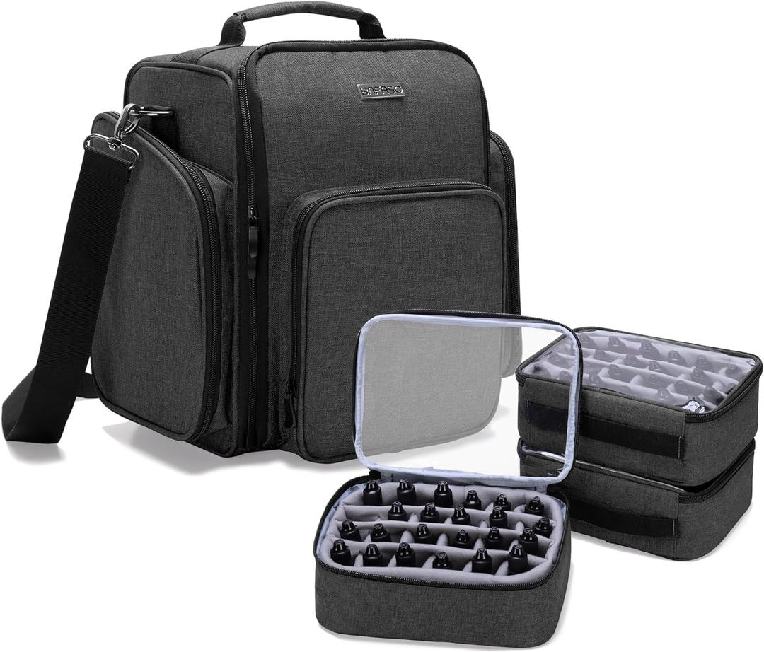 BAFASO Paint Case Hold 72 Bottles of 0.57 fl.oz Miniature Paint or Alcohol Ink, Paint Bag With Multiple Tool Storage Sections, Black (No Accessories Included)