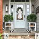 2 Pcs White Wreath Sash for Front Door Linen Wreath Ribbon Bow for Yard Porch Garland Home Decor