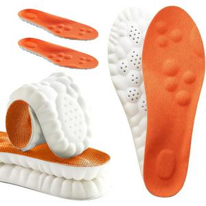 Get Steppers Insoles for Men Women, Cloud Insole with Arch Support Breathable Comfortable Inserts, Soft Steppers Massage Insoles Trim to Fit All Shoe Types (Orange, 9-10 Men/111-12 Women)
