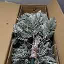 6-ft Pre-lit Flocked White Artificial Christmas Tree with White LED Lights