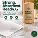 Premium 100% White Bamboo Paper Towels, Large Size Sheets, 12 Rolls
