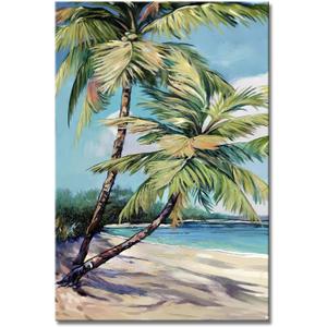 Palm Tree Wall Art Decor Painting Pictures Print On Canvas, Tropical Beach Framed Canvas Wall Art for Home Decoration Living Room Bedroom Artwork