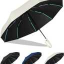KLYOZO Umbrella Travel Size, Automatic One-Touch Open & Close with Reinforced Windproof Frame - Compact Umbrella for Commute, Car and Daily Use (white)