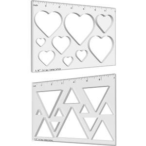 21 in 2 Heart and Triangle Template Inlay Template, Decorative and Router Templates for Woodworking (2 Pc)