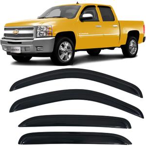 Tape on Window Visors rain Guards Vent Deflectors Rain Guards for 07-14 Chevy Silverado & GMC Sierra 1500 2500HD 3500HD Crew Cab, Avalanche Suburban Yukon XL, 94515