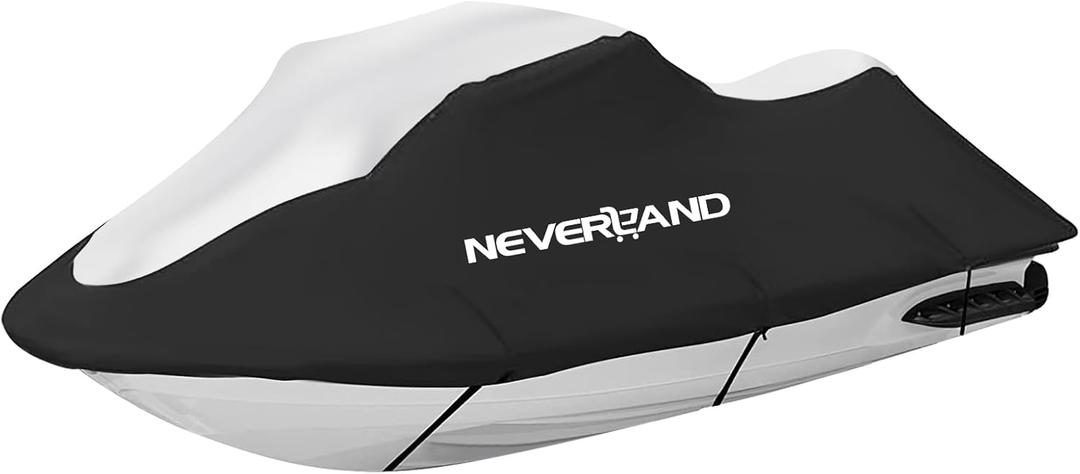 NEVERLAND Jet Ski Cover Suitable for 2 3 Seater Jetski Covers Heavy Duty Waterproof 210D with 2 Air Vent Marine Grade UV Resistant Compatible with Yamaha Sea-Doo Kawasaki Lengths 135'' to 145"