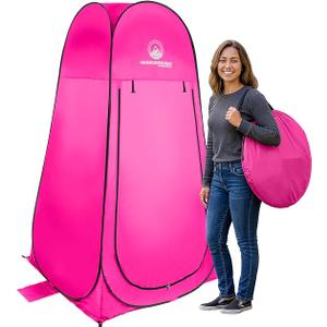 Pop Up Pod - Privacy Shower Tent, Dressing Room, or Portable Toilet Stall with Carry Bag for Camping, Beach, or Tailgate by Wakeman Outdoors (Pink)