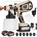  Cordless Electric Paint Spray Gun JH-13JZ 21v Lithium Battery 600W, White