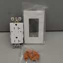 Micmi GFCI Outlet, Tamper-Resistant GFI Receptacle with LED Indicator, 20Amp 125Volt Self-Test Ground Fault Circuit Interrupter, Decorator Screwless Wall Plates Included, ETL Listed (1Pack, White)