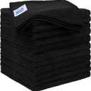 HOMEXCEL Black Microfiber Cleaning Cloth 12 Pack, 12.5 x 12.5 inch Microfiber Towels for Cars, Ultra Absorbent Car Washing Cloth, Lint Free Streak Free Cleaning Rags for Car, Kitchen, and Window