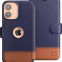 LUPA Legacy for iPhone 16 Wallet Case, Ultra Slim & Protective, Shockproof, Credit Card Holder, Wireless Charging Compatible, Premium Vegan Leather, Folio Cover (6.1") Desert Sky (Blue & Brown)