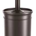 UPTRONIC Toilet Brush, Toilet Bowl Brush with Extra Long Handle Durable Bristles Toilet Scrubber and Covered Holder for Toilet Brush Set for Bathroom Cleaning (Brown, 1 Set)