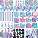 BenLouis 120Pcs Mermaid Party Favors Little Mermaid Pencils Stickers School Stationery Bulk for Kids Sea Birthday Decor Baby Shower Candy Goodie Bag Stuffer Classroom Rewards Pinata Supplies