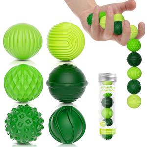 Silicone Magnetic Balls, Fidget Toys, 6-Pack Stress Relief Toys for Adults, Teens, Sensory Toy for Fingers Hands, Quiet Office Desk Toys with Textures, Magnet Fidget Fun Gift (Green)