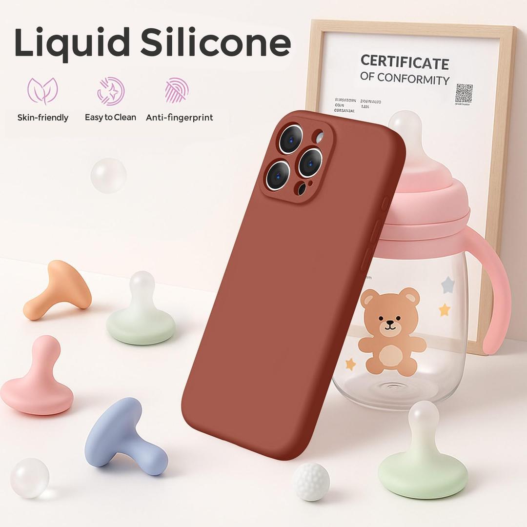 Ktele Magnetic for iPhone 16 Pro Case [Compatible with Magsafe] [Premium Silicone Satin-Smooth Touch] Slim Shockproof Anti-Scratch Microfiber Lining Case, 6.3 inch, Caramel
