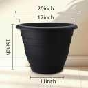 RooTrimmer 20 Inch Large Plant Pots Outdoor,6 Pack Black Plastic Planters with Drainage Holes,Heavy Duty Lightweight Flower Pots for Trees,Fiddle Leaf Fig,Palm,Patio & Garden