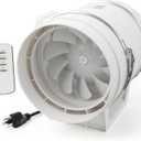 Voltset 8 Inch Duct Fan, Inline Ventilation Exhaust Fan with Remote Control, 740 CFM Duct Intake High Efficiency Air Fan for Vent Bathroom, Kitchen, Grow Tent, Hydroponics, 3D Printer