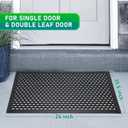 BEHERO Rubber Outdoor Mat, Anti Fatigue Rubber Floor Mats, Non-Slip Front Door Mats Entrance, Heavy Duty Pool Mat Outside for Entryway, Garage Doormat Waterproof, Black