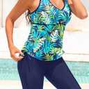 Yonique Women Two Piece Tankini Swimsuits with Shorts Athletic Bathing Suit with Swim Shorts Racerback Swimwear (M)