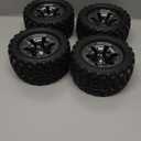 4PCS Toy Car Wheel 60mm Model Car Rubber Tire Wheel with Metal Shaft Axles for RC Car Truck DIY Model Toy Building Project (3x60mm