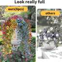 Artificial Hanging Flowers for Outdoors, 8 Pcs Fake Plant for Spring Summer Decoration, UV Resistant Realistic Silk Faux Flowers Outside Indoor Planter Porch Patio Balcony Yard Decor