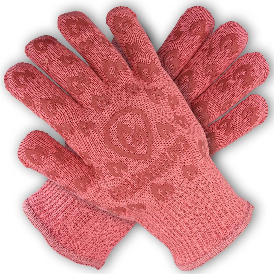 Oven Gloves 932°F Extreme Heat & Cut Resistant Oven Mitts with Fingers for BBQ, Cooking, Grilling, Baking – Accessory for Smoker, Cast Iron, Fire Pit, Camping, Fireplace and More, Size S