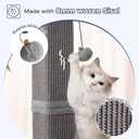 Large Cat Scratching Post with Heavy Duty Base 33" Sturdy Tall Sisal Scracher Post and 2 Interactive Hanging Balls for Big Cats-Grey