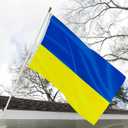 Ukrainian Flag 2x3 Outdoor Indoor Double Sided Heavy Duty 3 Ply 200D Polyester and Durable Canvas Header with 2 Brass Grommets