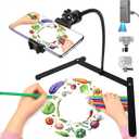 Adjustable Gooseneck Cellphone Holder,Overhead Phone Mount,Table Top Teaching Online Stand for Live Streaming and Online Video and Food Crafting Demo Drawing Sketching Recording.