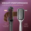 TYMO Flat Iron Hair Straightener Brush 2 in 1, 200M Ions Hair Straighteners for Women, Ceramic Straightening Hot Comb for Anti-Frizz Straights, Waves, Curl, 3X Less Heat Damage, Dual Voltage, Black