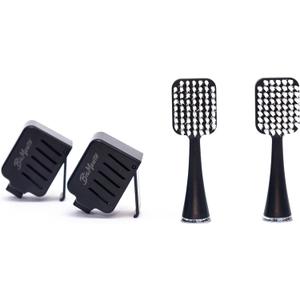 Big Mouth Sonic Toothbrush Refill Brush Heads  Compatible Toothbrush Heads for Electric Toothbrush Replacement Heads (1 Count (Pack of 2), Black)