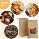 BagDream Small Bakery Bags with Window 100Pcs 3.54x2.36x6.7 Inches Tin Tie Tab Lock Kraft Brown Window Paper Bags for Coffee Bean, Cookies, Treat, Snack