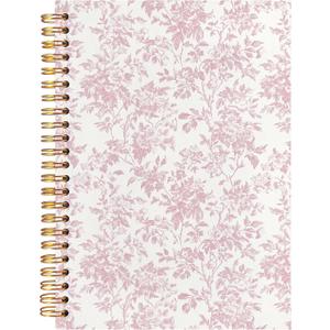 BearCake Pink Floral Chinoiserie Grandmillennial Notebook Journal,Aesthetic Notebook, Chinoiserie Journal,Notebooks for Work, Hardcover Spiral Notebook 5.5x8.3