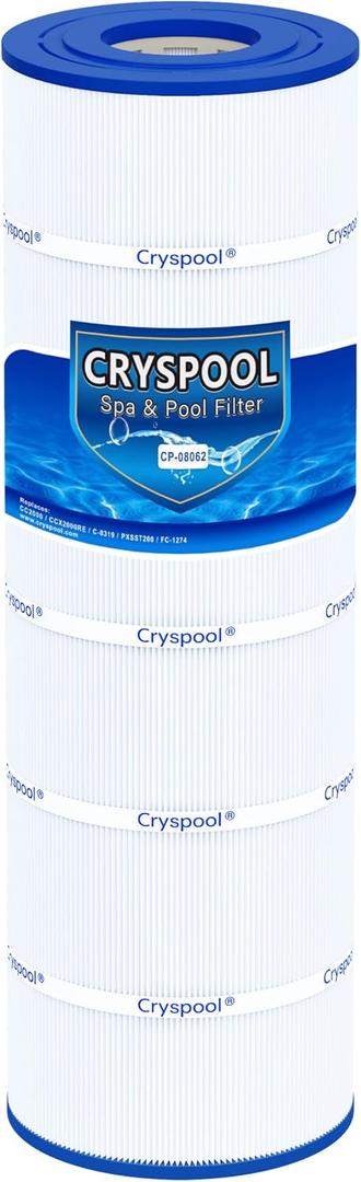Cryspool 08062 Filter Compatible with CC2000, CCX2000RE, PXSST200, C-8319, FC-1274, 200 Sq. Ft Pool Filter Cartridge, 1 Pack